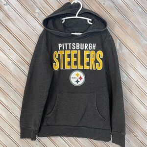 Pittsburgh Steelers boys kids hoodie sweater Medium youth grey & yellow NFL